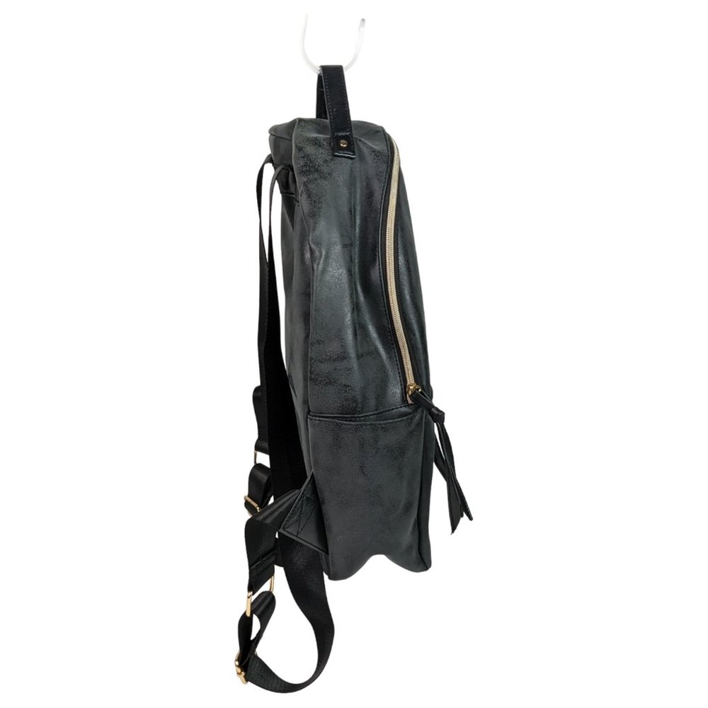 Faux Leather Backpack with Gold Hardware, Large - Picture 5 of 12